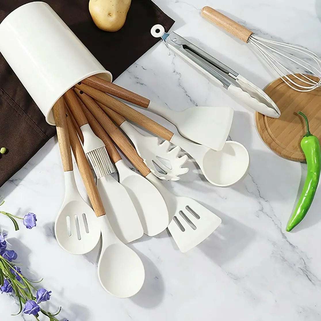 High Quality FDA Certified 12-Piece Silicone Kitchen Utensils Set - Easy to Clean-Good Quality