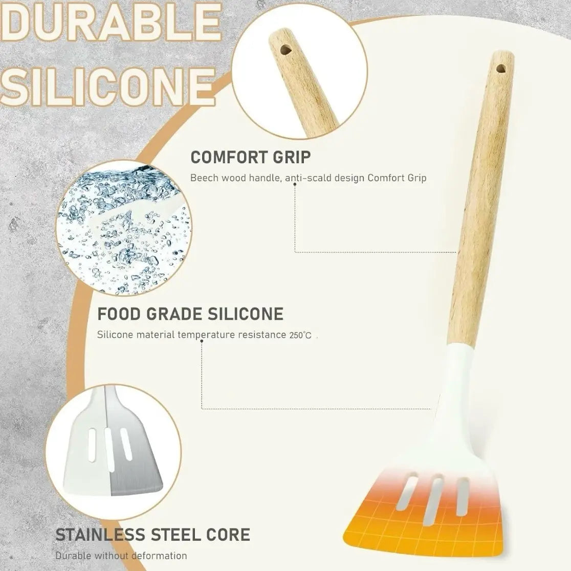 High Quality FDA Certified 12-Piece Silicone Kitchen Utensils Set - Easy to Clean-Good Quality