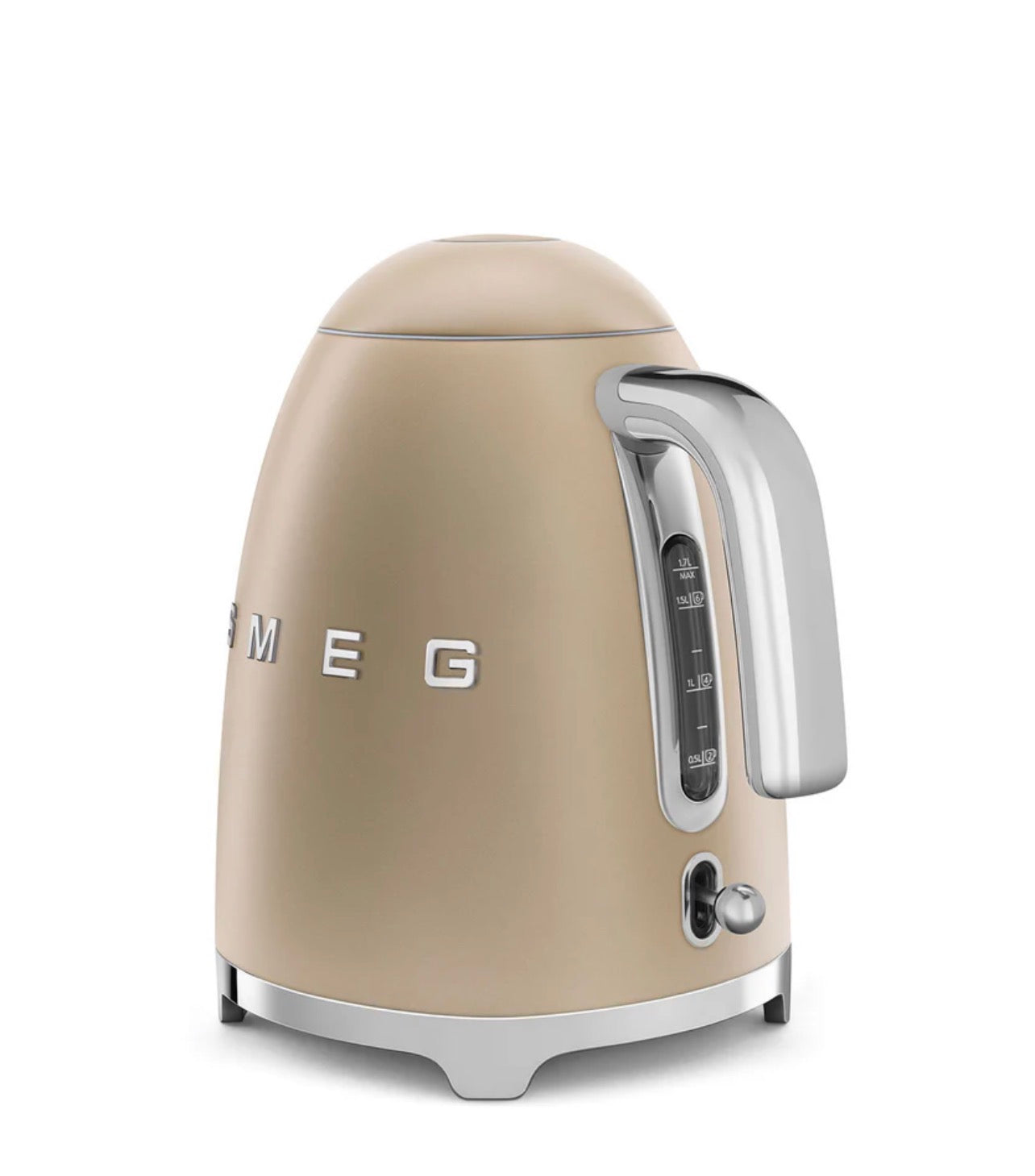 SMEG 50s Retro Style Electric Water Kettle with Automatic Shutoff Removable Base and Water Indicator KLF03CHMUS Matte Campagne