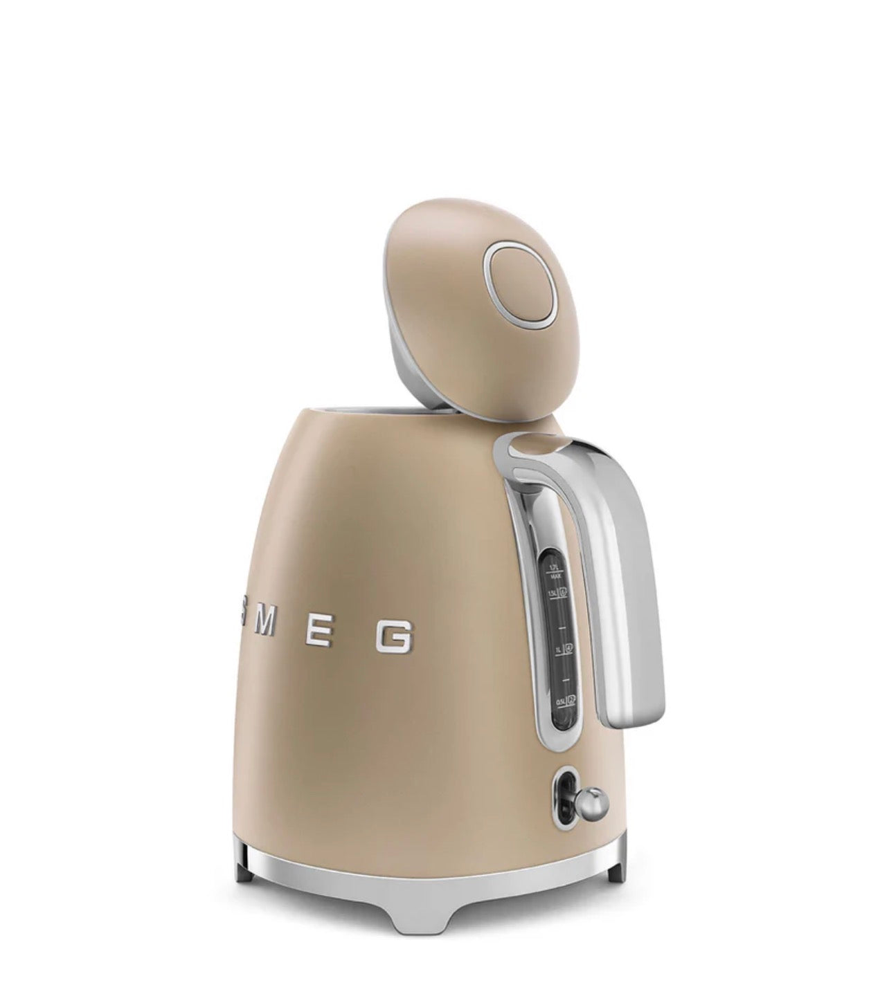 SMEG 50s Retro Style Electric Water Kettle with Automatic Shutoff Removable Base and Water Indicator KLF03CHMUS Matte Campagne