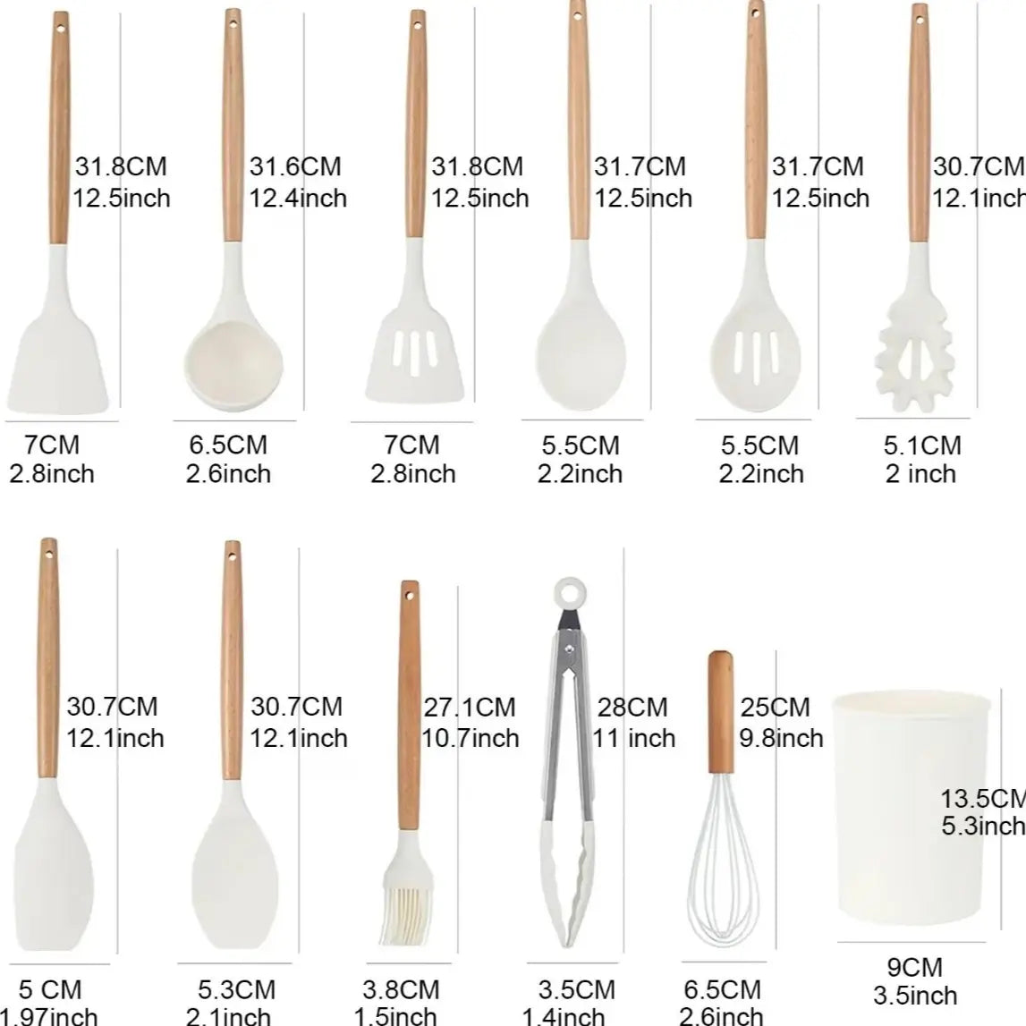 High Quality FDA Certified 12-Piece Silicone Kitchen Utensils Set - Easy to Clean-Good Quality